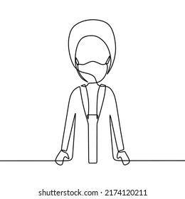 dibujo de línea continua para enfermero