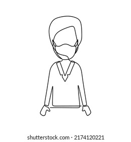 continuous line drawing on nurse