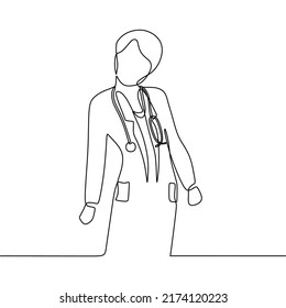 continuous line drawing on nurse