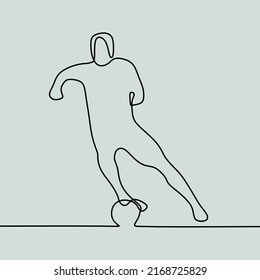 Continuous line drawing on people play football