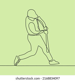 dibujo de línea continua en personas que juegan softball