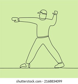 continuous line drawing on people playing softball
