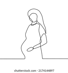 continuous line drawing on people is pregnant
