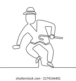 Continuous Line Drawing On People Dancing Stock Vector (royalty Free 