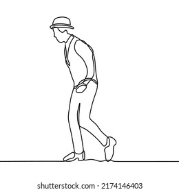 continuous line drawing on people dancing