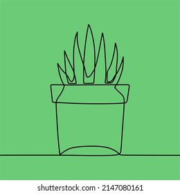 continuous line drawing on plants