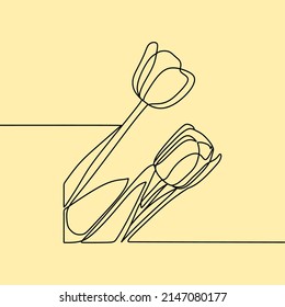 continuous line drawing on plants