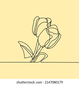 continuous line drawing on plants