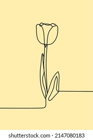 continuous line drawing on plants