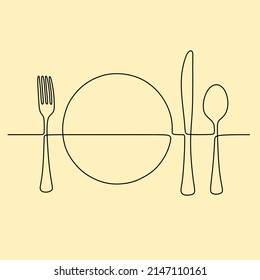continuous line drawing on plate