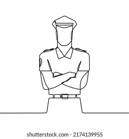 continuous line drawing on police