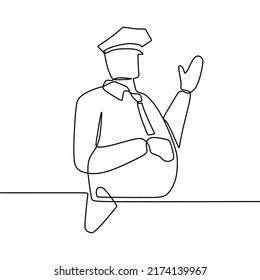 continuous line drawing on police