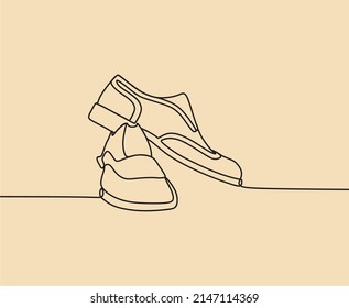 continuous line drawing on shoes