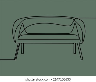 continuous line drawing on sofa