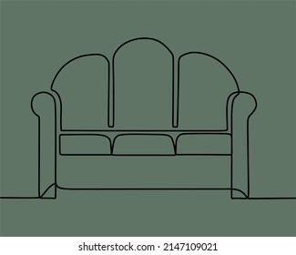 continuous line drawing on sofa