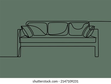 continuous line drawing on sofa