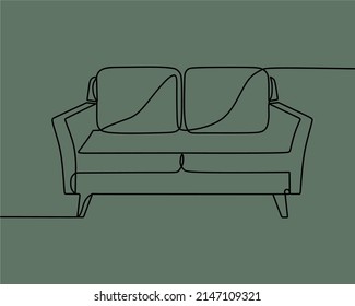 continuous line drawing on sofa