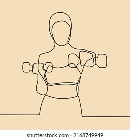 continuous line drawing on someone is at the gym