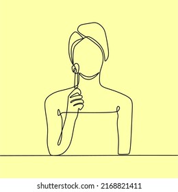 continuous line drawing on someone make up