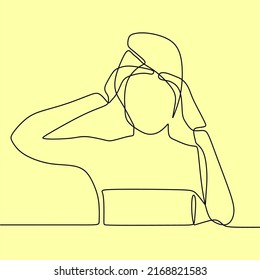 continuous line drawing on someone make up