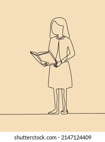 continuous line drawing on teacher