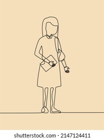 continuous line drawing on teacher