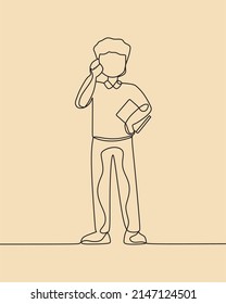 continuous line drawing on teacher