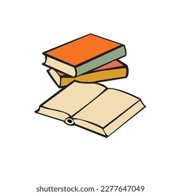 dibujo de línea continua de una sobre un dibujo de un libro victorioso