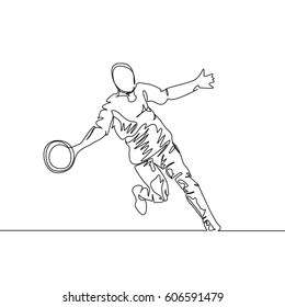 
Continuous Line Drawing or One Line Drawing of Goalkeeper warding a ball