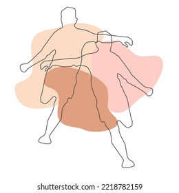 Continuous Line Drawing or One Line Drawing of Soccer Player