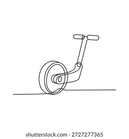 Dibujo de línea continuo de un scooter eléctrico de una rueda