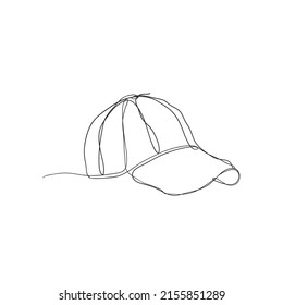 continuous line drawing outdoor cap for man illustration vector isolated