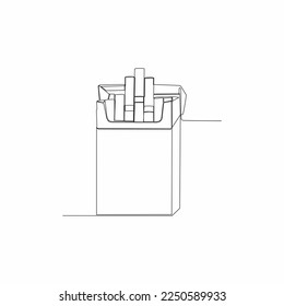 continuous line drawing of a pack of cigarettes svg