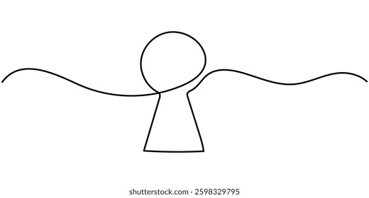 Continuous line drawing of padlock. Closed lock. One line drawing. Single line art. Vector illustration, Cyber safety padlock one line art. internet security lock information privacy.