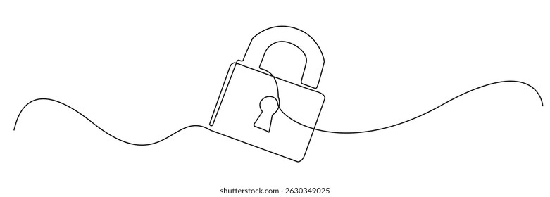 desenho de linha contínua de padlock.minimalist ícone de desenho de cadeado um vetor de desenho de linha.