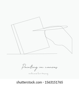 continuous line drawing. painting on canvas. simple vector illustration. painting on canvas concept hand drawing sketch line.