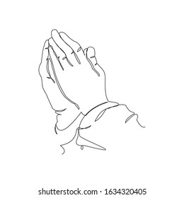 Line Drawing Praying Hands Stock Vector (Royalty Free) 183790889