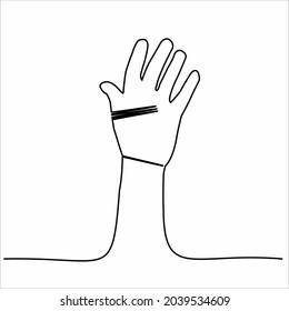 Continuous line drawing. palms vector illustration