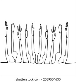 Continuous line drawing. palms vector illustration