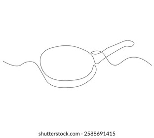 Continuous line drawing of pan. Single line of pan illustration