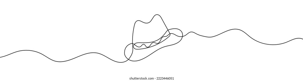 Dibujo continuo del sombrero panama. Icono de una línea del sombrero panameño. Fondo de dibujo de una línea. Ilustración vectorial. Icono negro del sombrero de Panamá