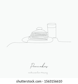 continuous line drawing. pancakes. simple vector illustration. pancakes concept hand drawing sketch line.