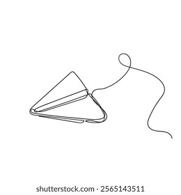 continuous line drawing paper airplane flying illustration