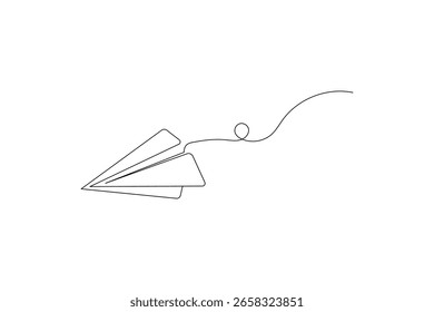 Kontinuierliche Linienzeichnung eines Papierflugzeugs Symbol
