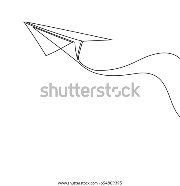 紙飛行機の連続線引き ベクター画像ビジネスアイコンメッセージイラスト のベクター画像素材 ロイヤリティフリー