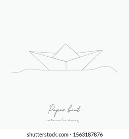 continuous line drawing. paper boat. simple vector illustration. paper boat concept hand drawing sketch line.