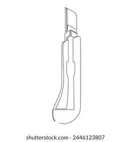 Continuous line drawing of a paper cutter. Simple flat hand drawn style vector for tool in engineering and construction