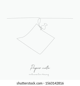 continuous line drawing. paper note. simple vector illustration. paper note concept hand drawing sketch line.