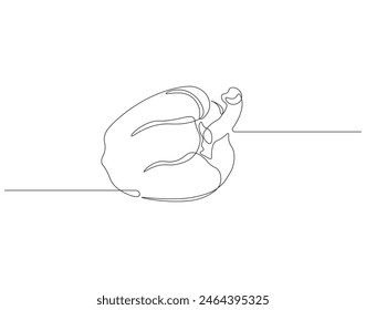 Continuous line drawing of paprika. One line drawing illustration of paprika. Fresh raw vegetable concept continuous line art. Editable outline.