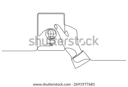 Continuous Line Drawing of Passport Icon. Hand Drawn Symbol Vector Illustration, Continuous Line Drawing of Visa Applications Icon. Single Line Vector Illustration, Passport Icon Design with minimal